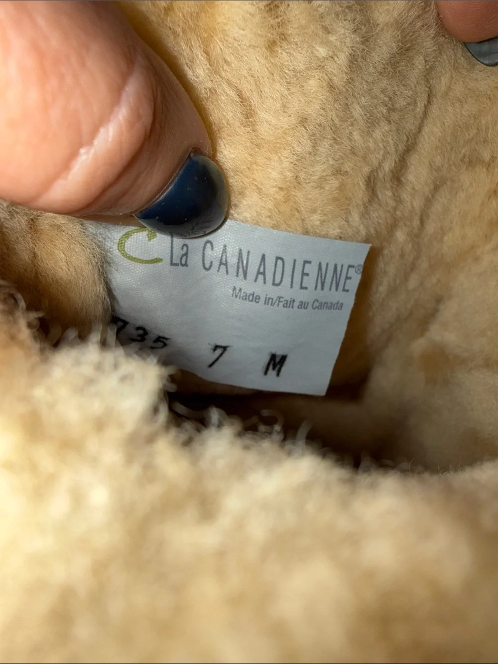 La CANADIENNE Suede Shearling Lace-Up Winter Boots Faux Fur Cuffs